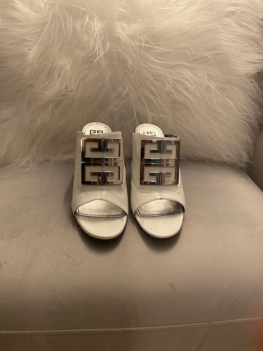 Givenchy Paris white mule shoes